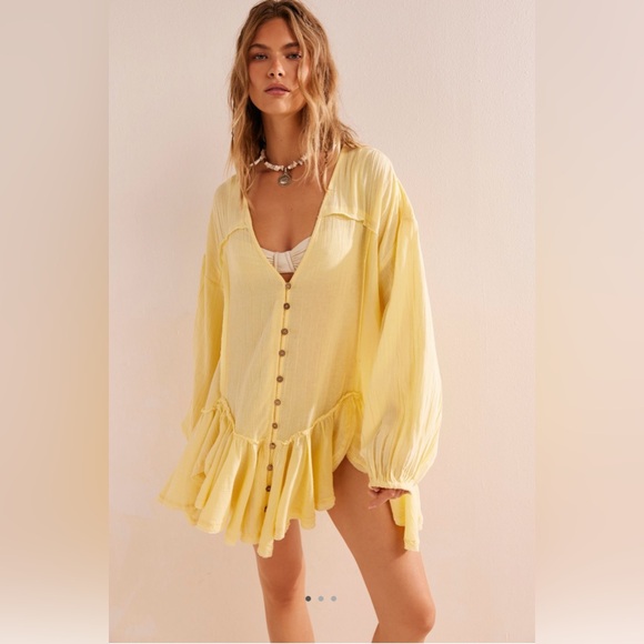 Free People Tops - NWT Free People Small Slice of Heaven Tunic Yellow $78 retail New Blouse